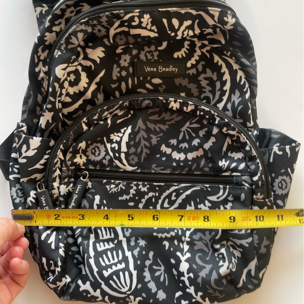 Vera Bradley Black white gray small nylon Backpack - Picture 5 of 8